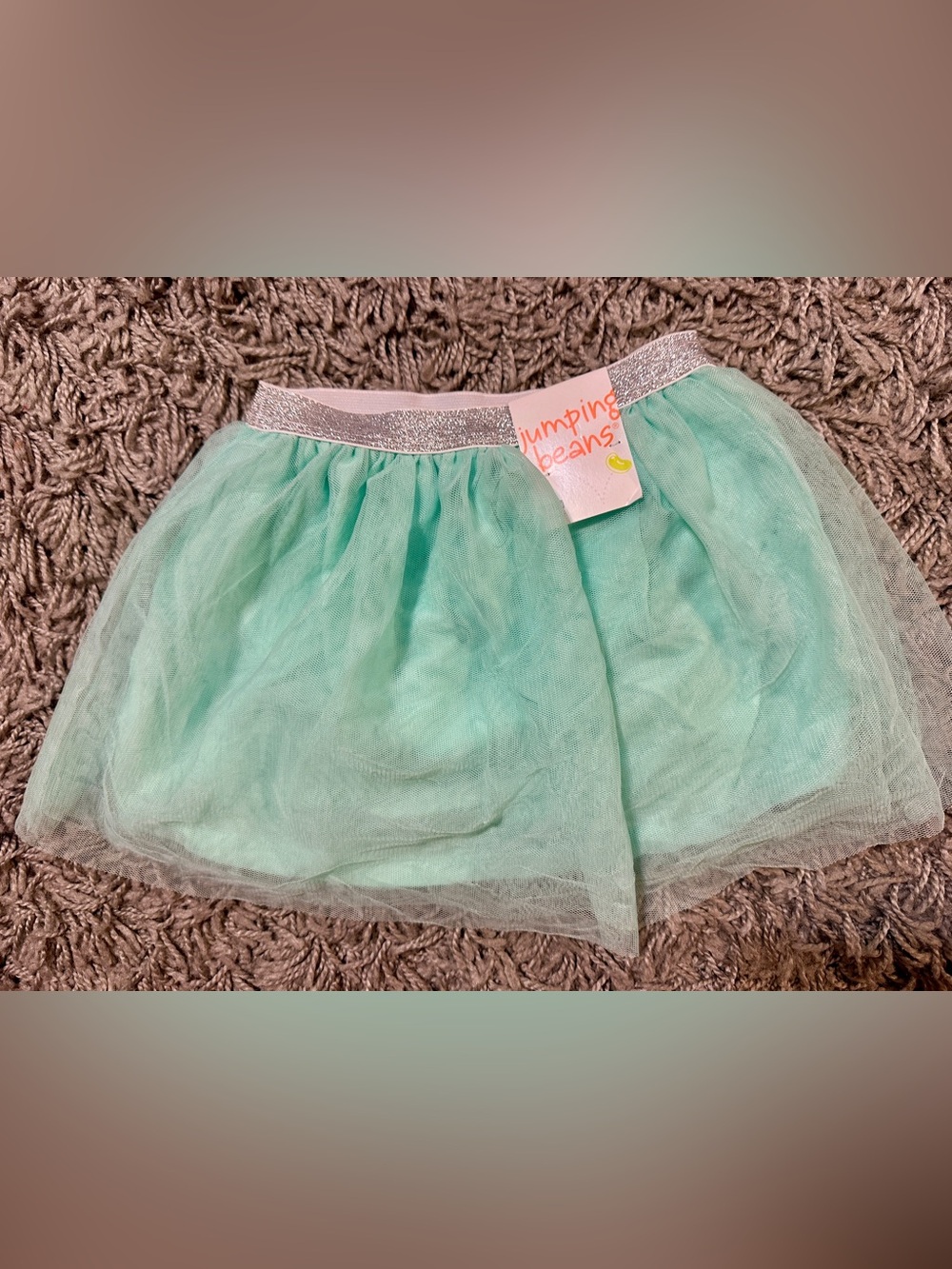 Kohl's Teal Breeze Girls Tulle Skirt with Silver Waistband